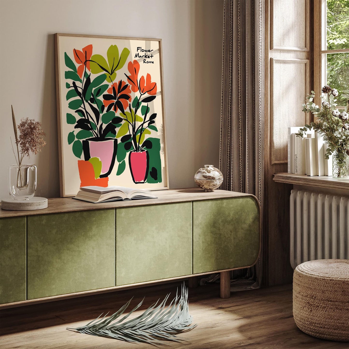 Flower Market Rome Eclectic Art Print