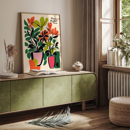 Flower Market Rome Eclectic Art Print