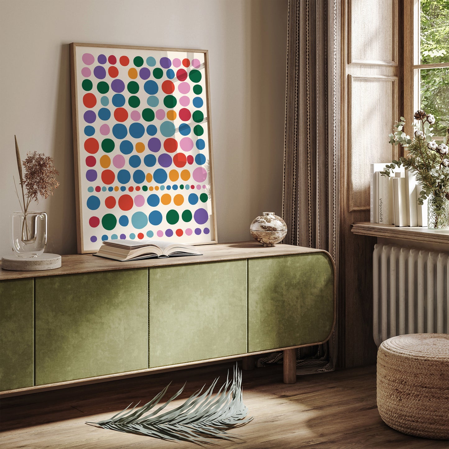 Colorful Dots Print - Trendy Large Wall Art 2025