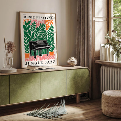 Jungle Jazz Music Art Print - Colorful Poster