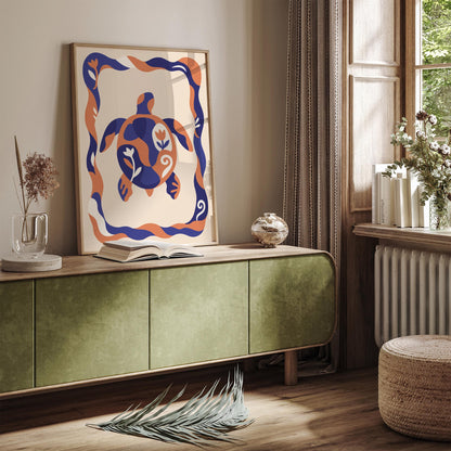 Abstract Turtle Animal Art Poster