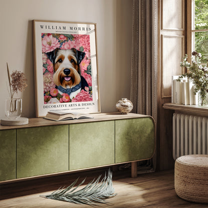 Cute Dog Portrait in Morris Style Poster