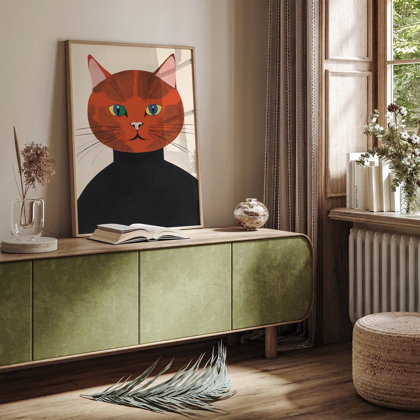 Retro Orange Cat Poster