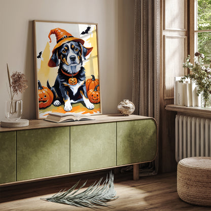 Halloween Time Funny Dog Art Print