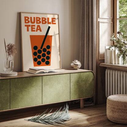 Bubble Tea Poster - Retro Minimalist Kitchen Print