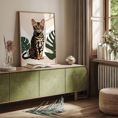 Cute Bengal Cat Art Print