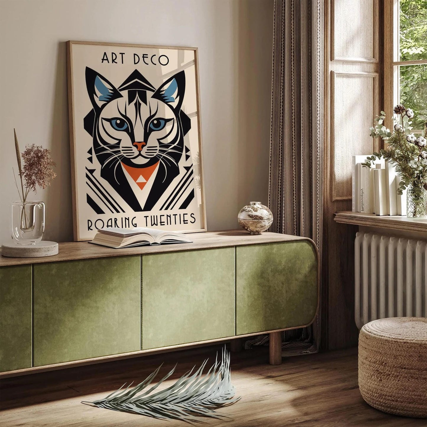 Art Deco Roaring Twenties Cat Poster