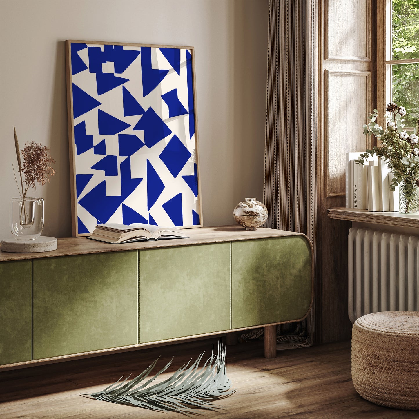 Blue Geometric Abstract Wall Art 2024