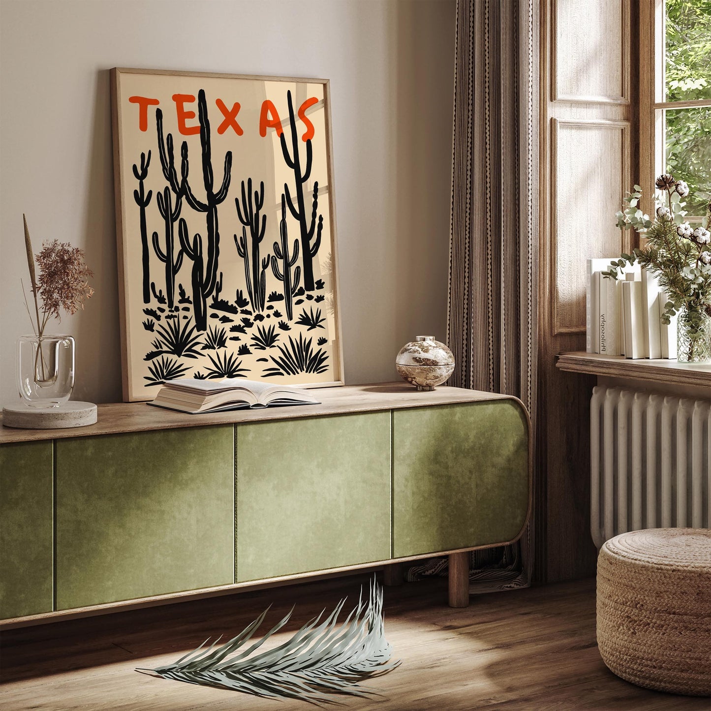 Texas Cactus Poster - Desert Plant Wall Art Print