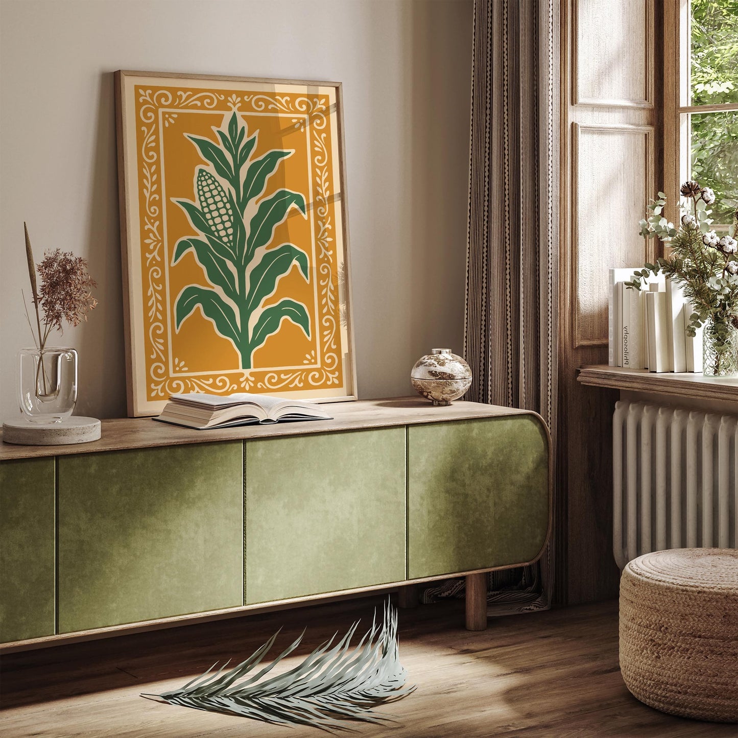 Corn Plant Poster, Farmhouse Kitchen Wall Decor