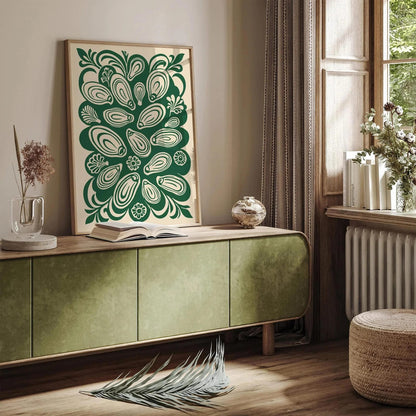 Green Oyster Kitchen Wall Art