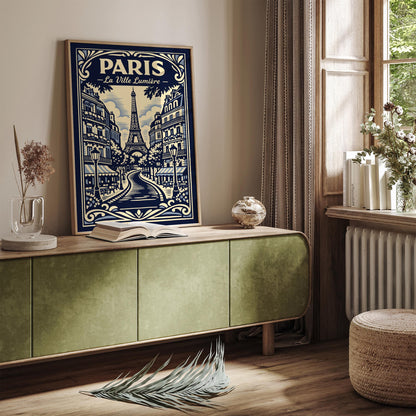 Paris La Ville Lumière Vintage Travel Poster