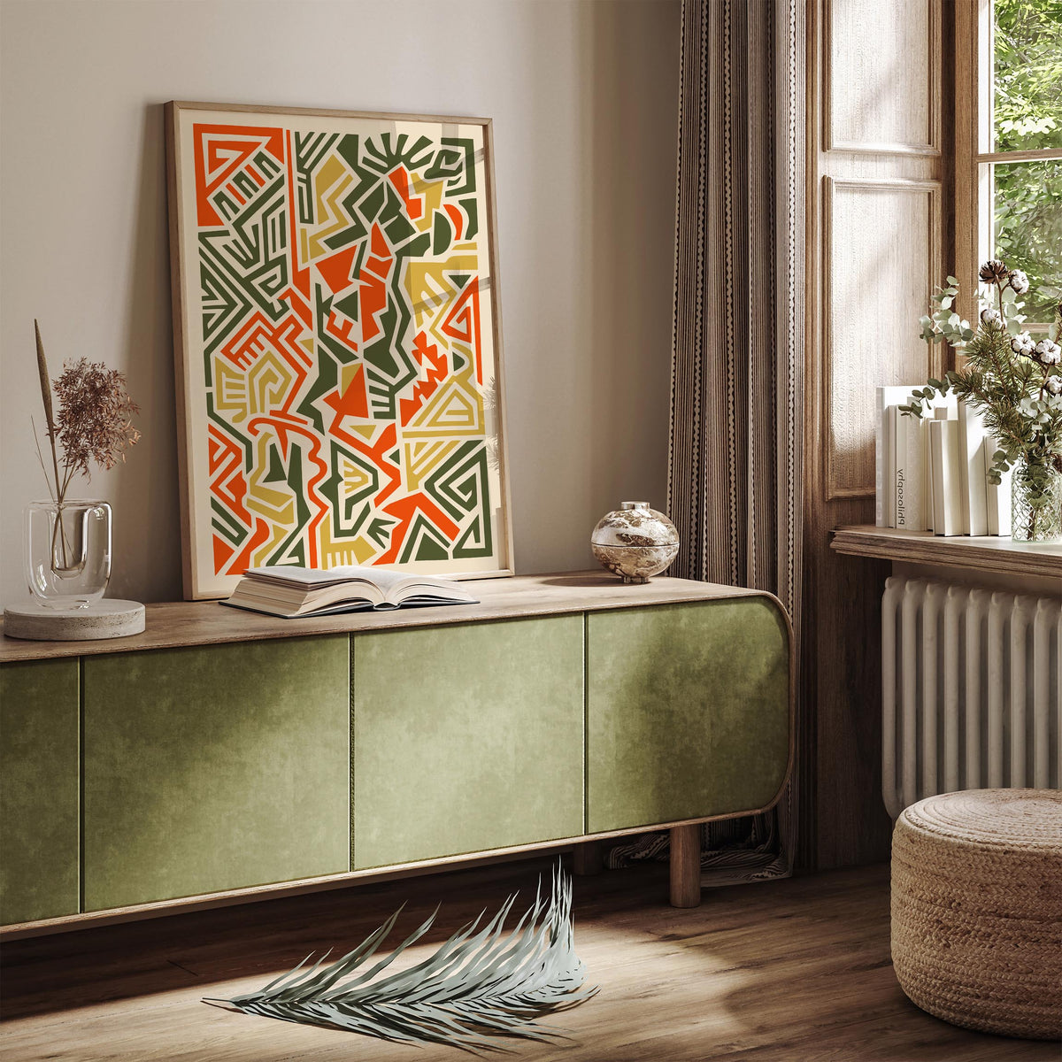 Boho African Maze Abstract Poster