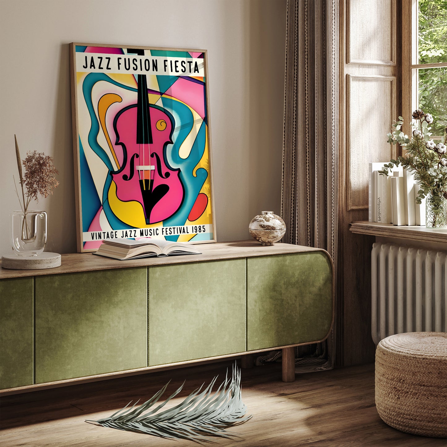 Jazz Fiesta Colorful Violin Poster