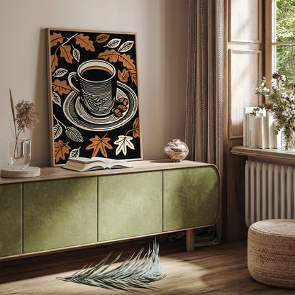 Fall Coffee Retro Kitchen Poster