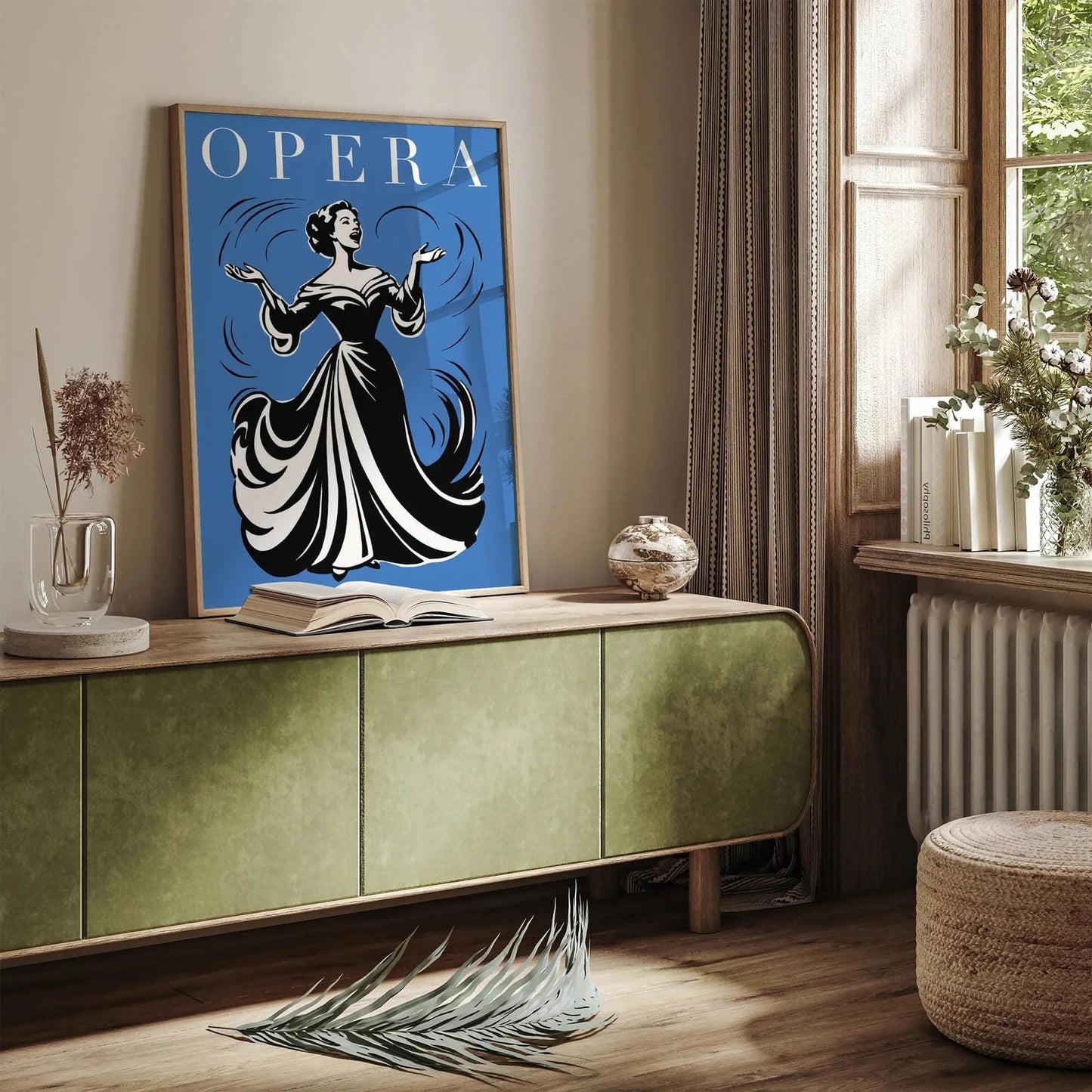 Opera Singer Poster – Blue Music Wall Art