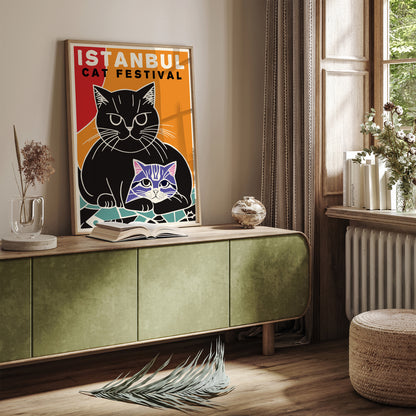 Istanbul Cat Festival Vintage Poster