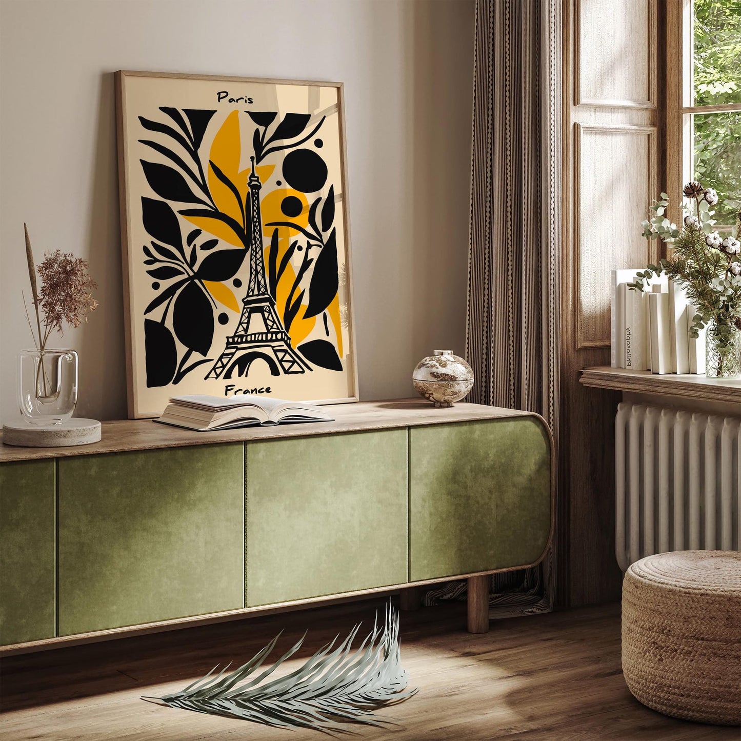 Paris France Modern Abstract Architectural Print