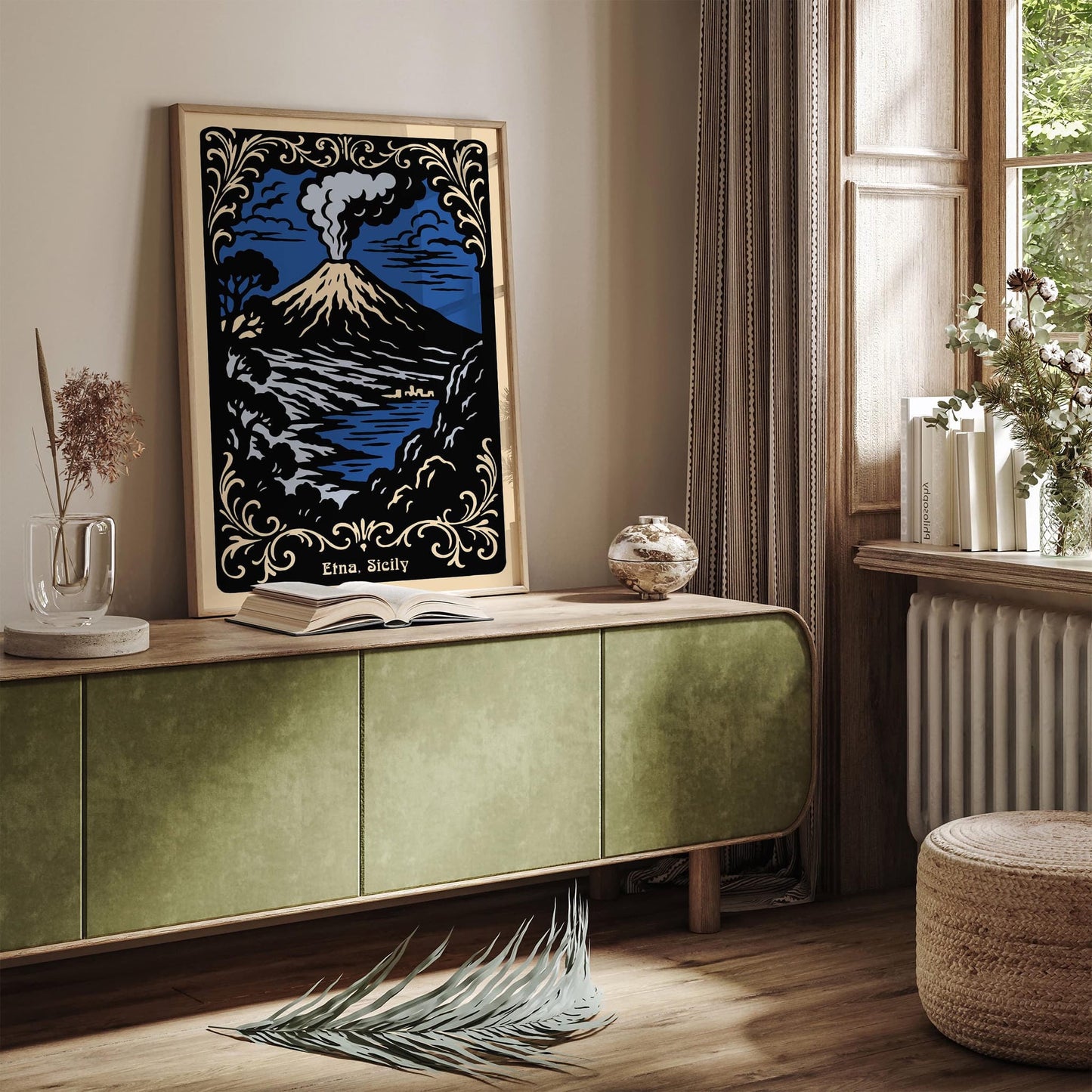 Etna Sicily Poster - Rococo Style Art Print 2025