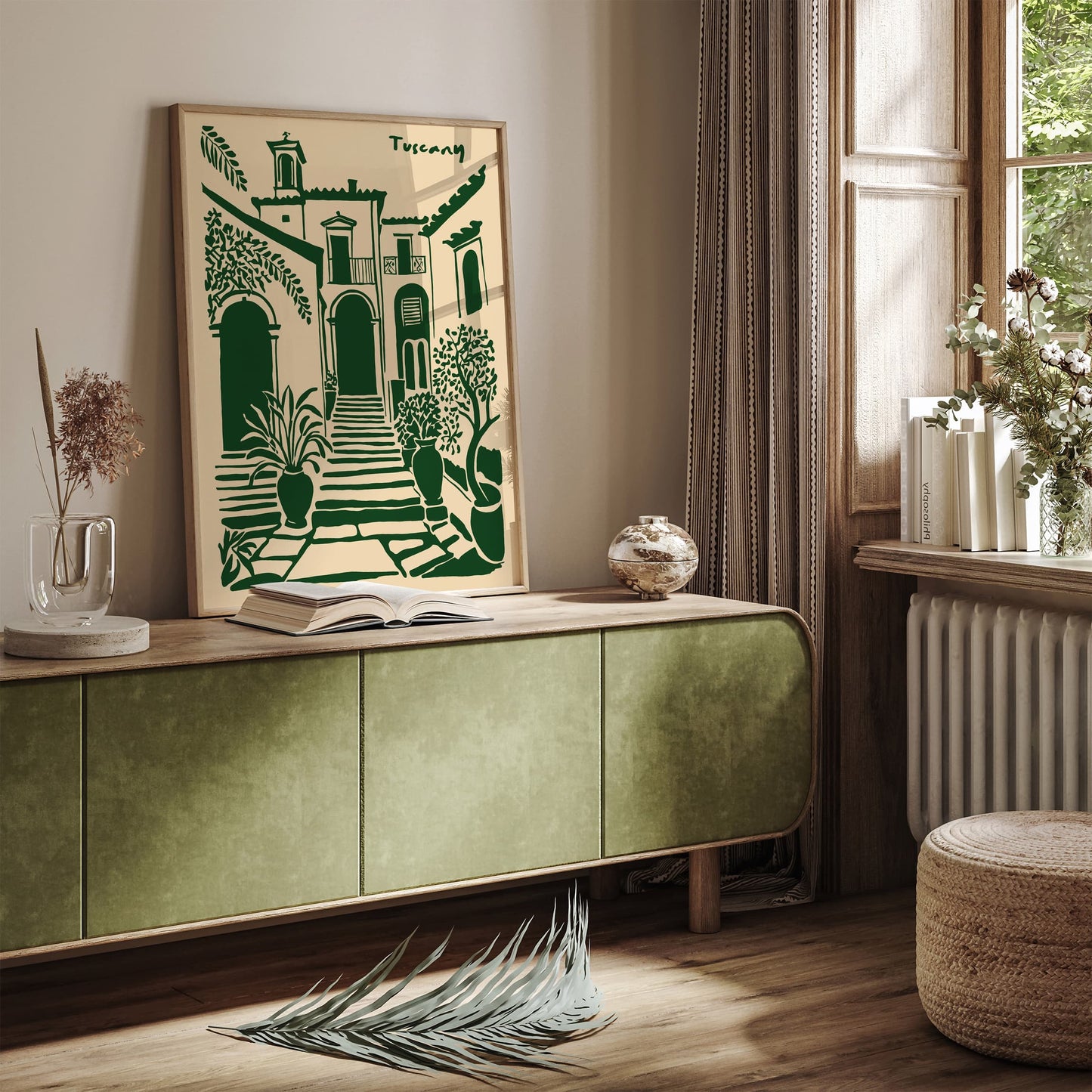 Tuscany Architecture Green Eclectic Art Print
