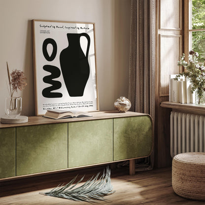 Ceramic Art Exhibition Poster - Modern Black and White Wall Art Print