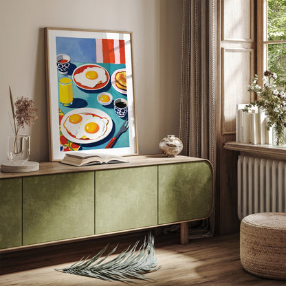 Breakfast Colorful Kitchen Wall Art Print