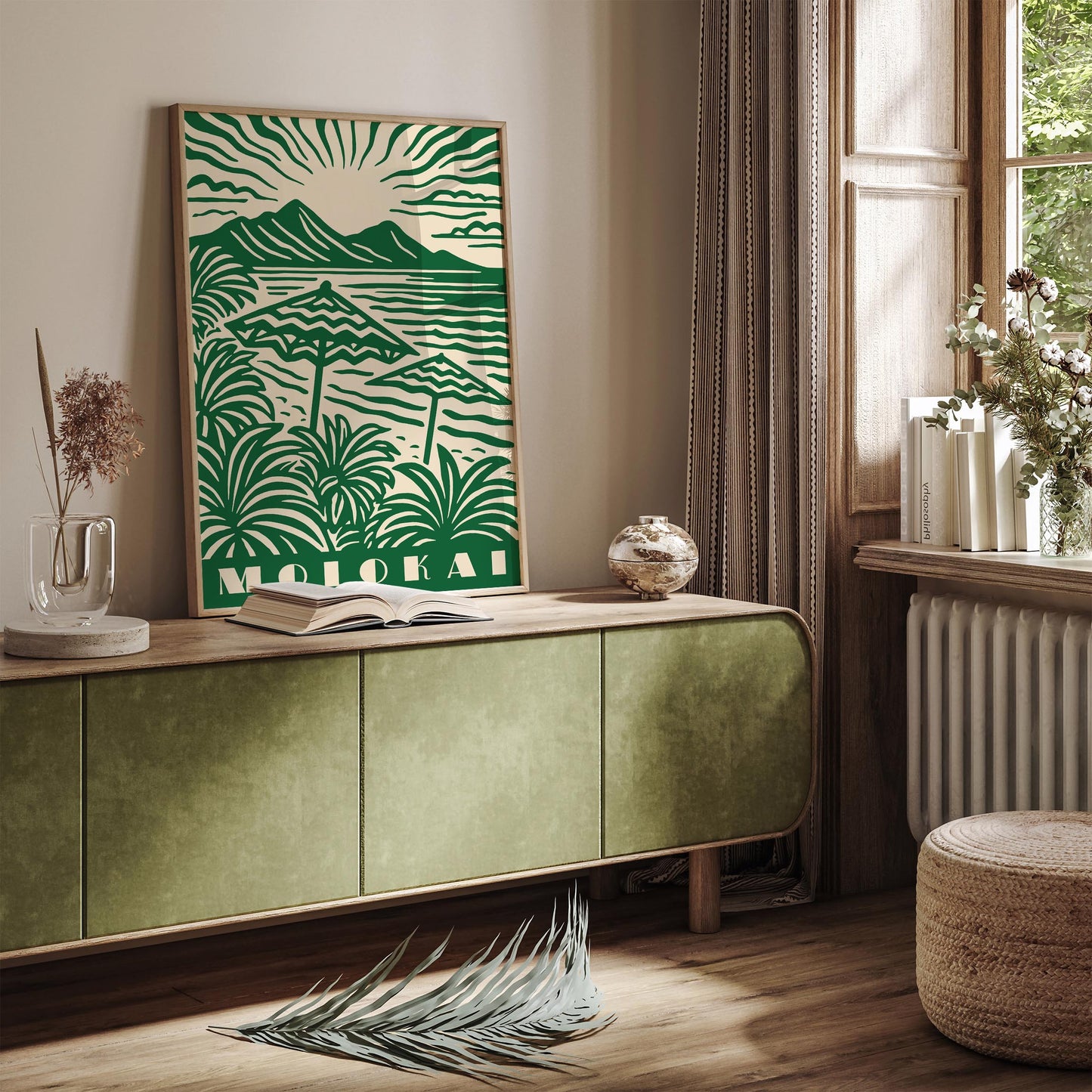 Molokai Hawaii Poster - Green Landscape Wall Art
