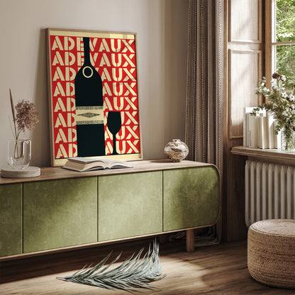 Adevaux French Wine Vintage Poster