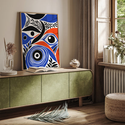 Abstract Blue Eyes Pop Art Poster