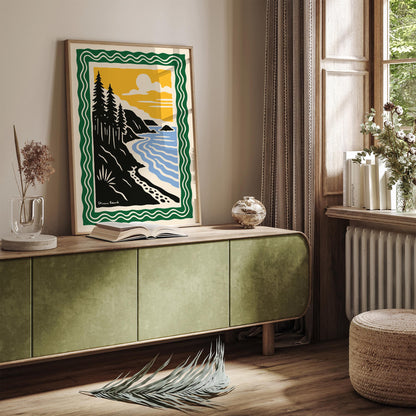 Stinson Beach, California Poster - Retro Landscape Wall Art