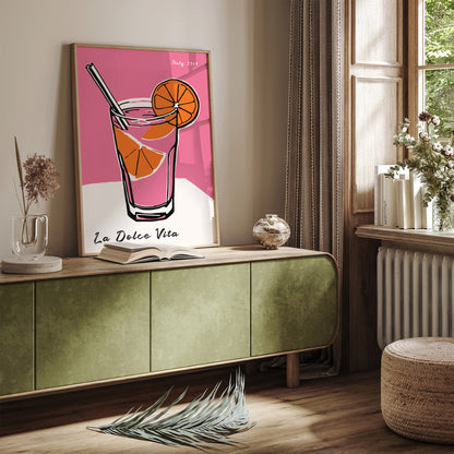 La Dolce Vita Pink Drink Poster