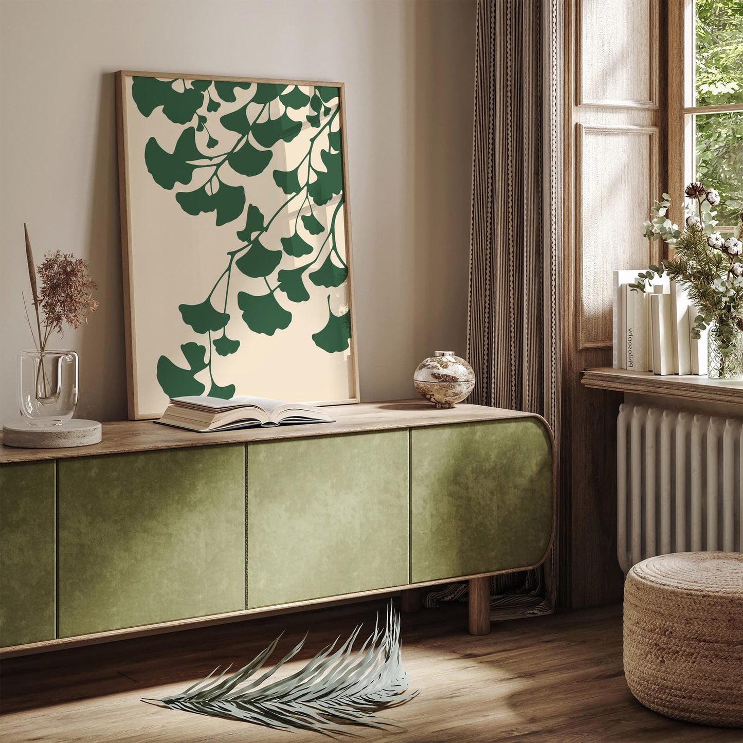 Gingko Bilboa Art Print - Green Nature Poster