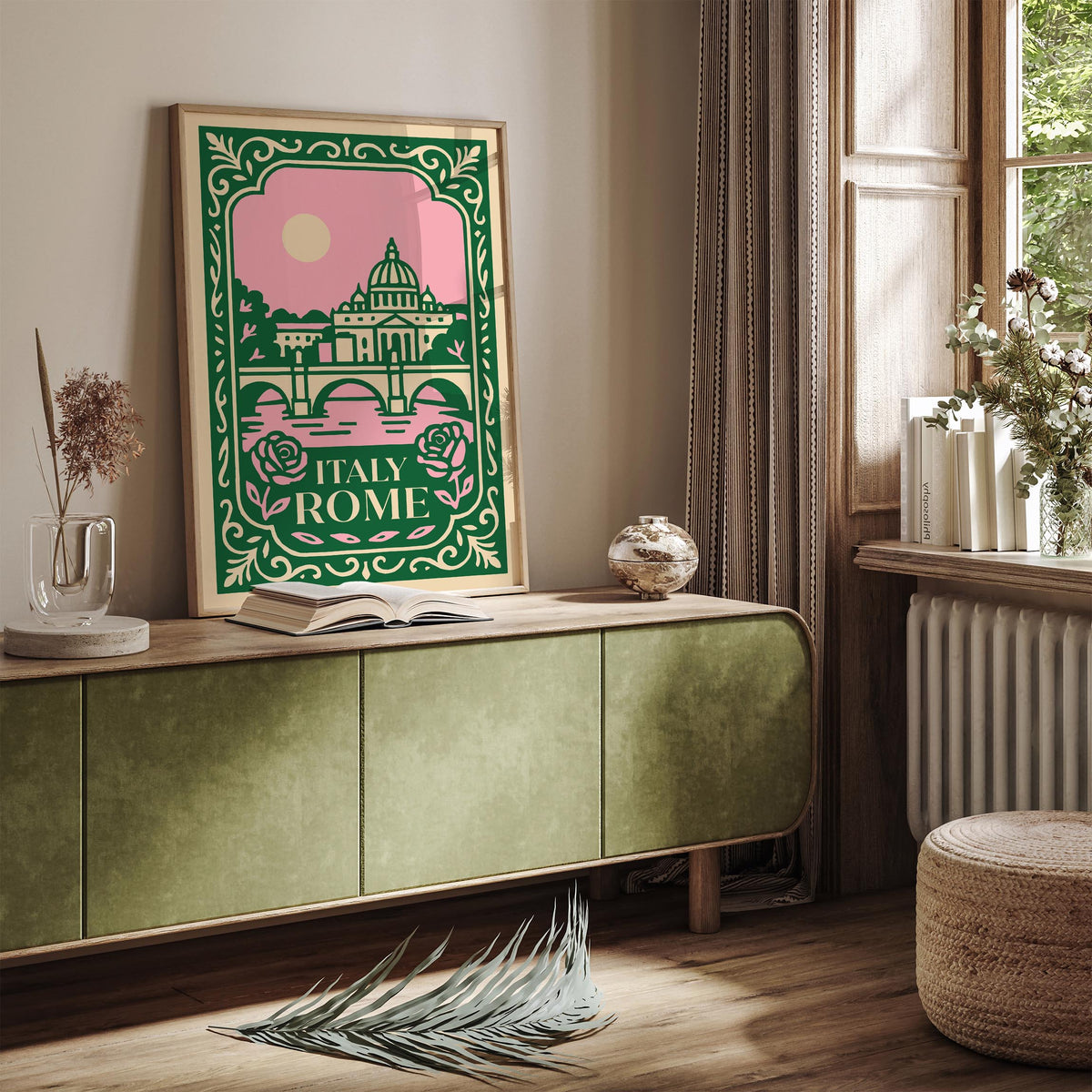 Rome Italy Romantic Cityscape Travel Poster