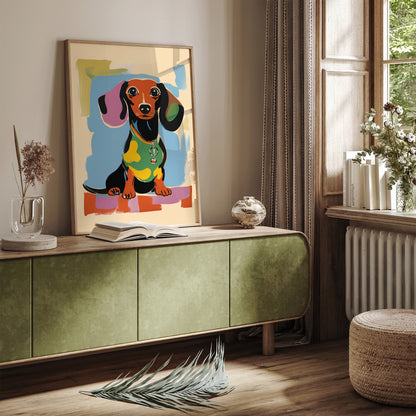 Colorful Dachshund Painting Poster