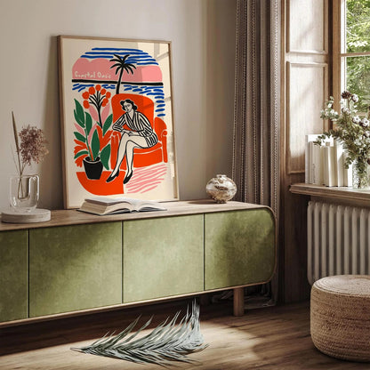 Coastal Oasis Cozy Tropical Vibe Poster