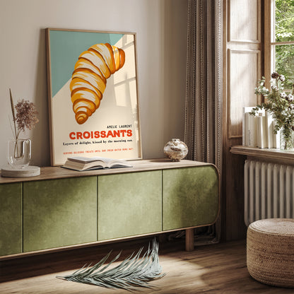 Fresh Croissants Bakery Poster