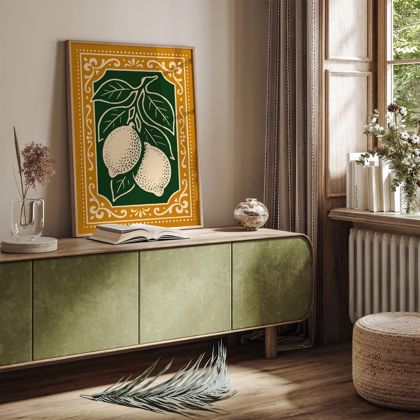 Rococo Lemons Poster for Kitchen Wall Decor