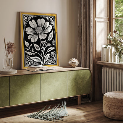 Art Nouveau Elegant Flower Wall Art