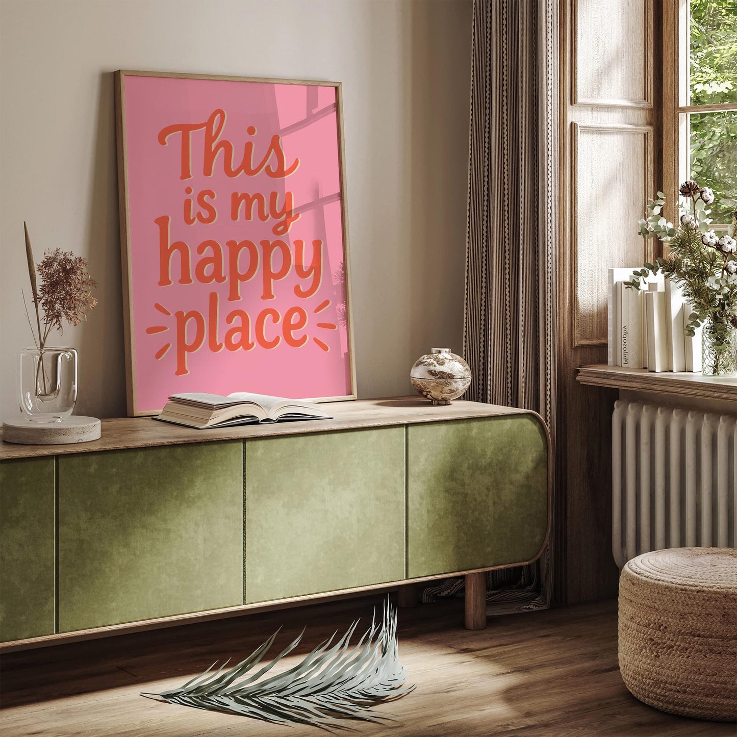 This is my happy place Poster - Positive Quote Pink Art Print