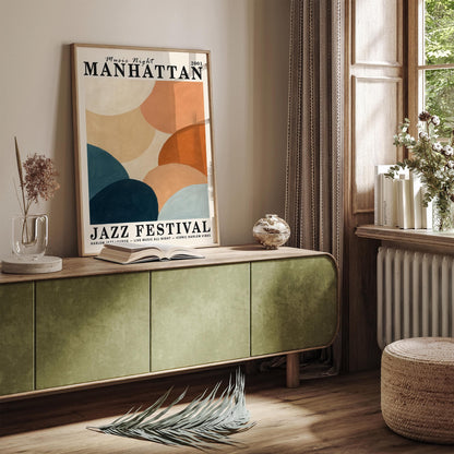 Manhattan Harlem Jazz Poster - Music Night Wall Art