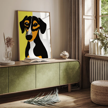 Retro Dachshund Ilustrated Poster