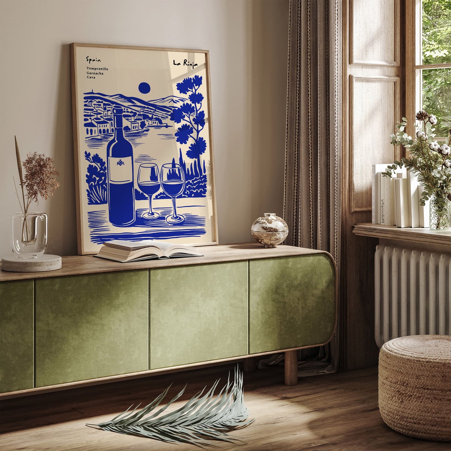 Spain La Rioja Wine Collection Blue Poster