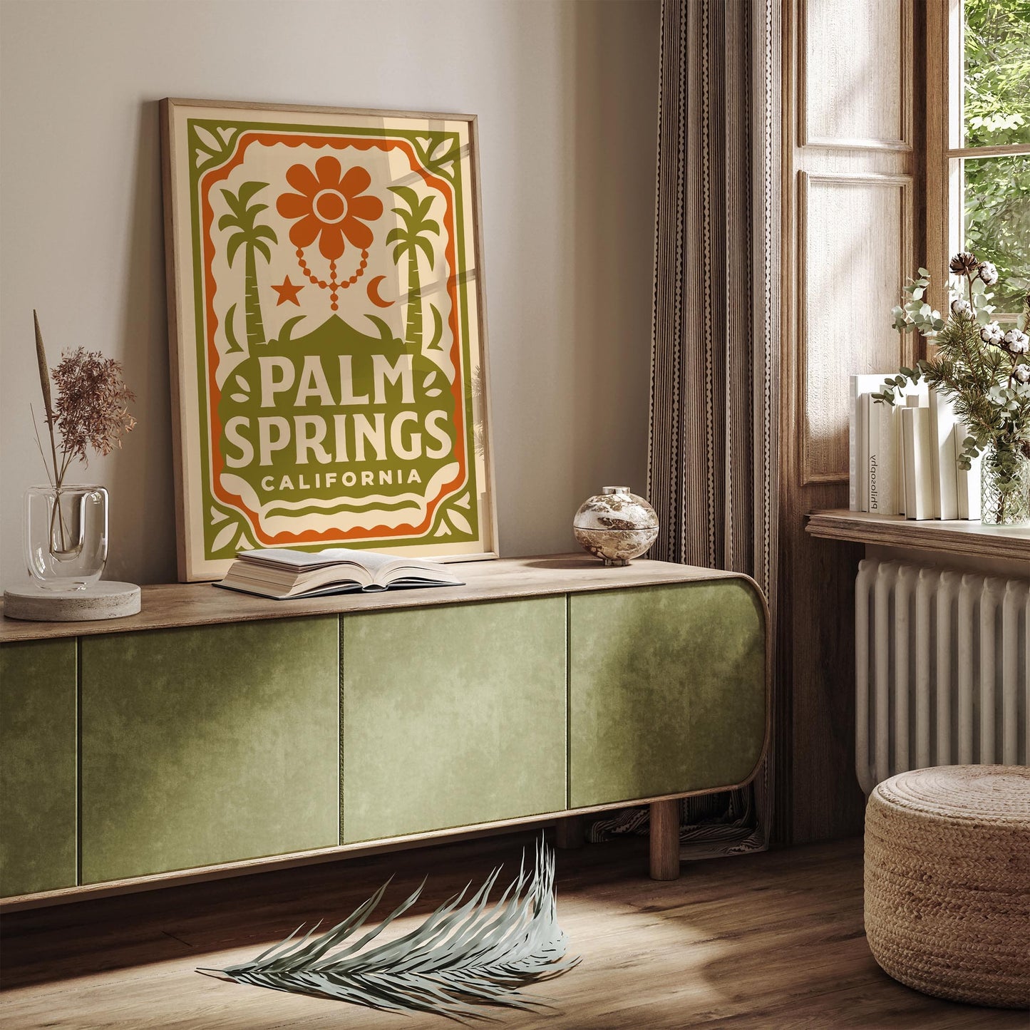 Retro Bohemian Palm Springs California Poster