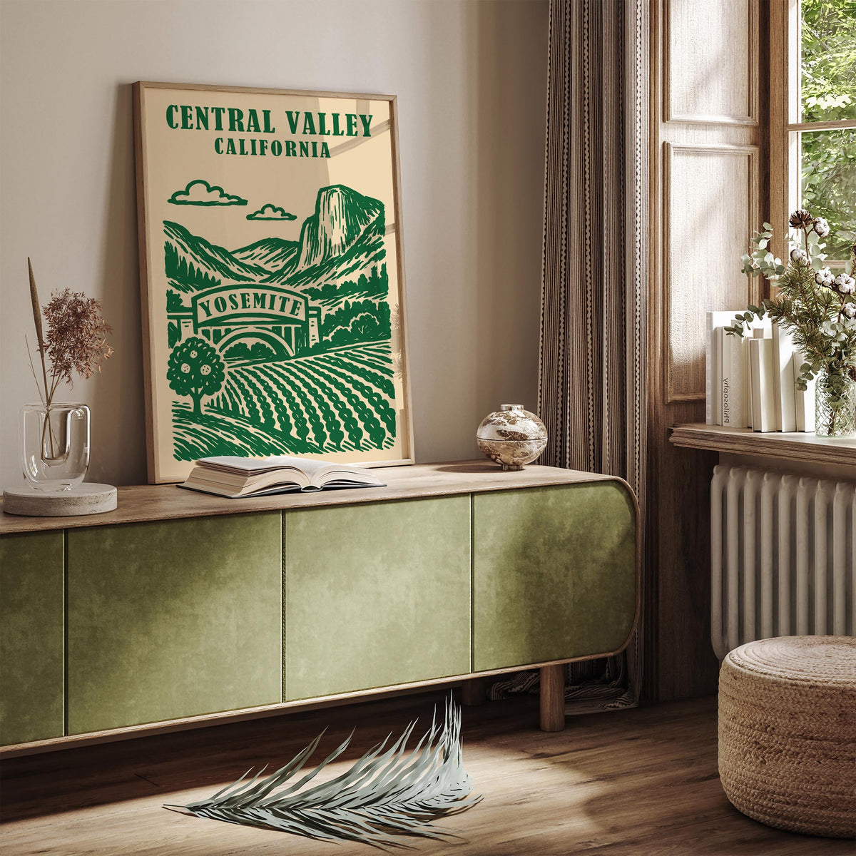 California Central Valley Green Travel Poster