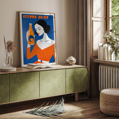 Citrus Zest Vintage Drink Poster Print