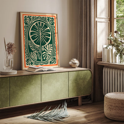 Retro Cut Outs Monstera Leaves Poster