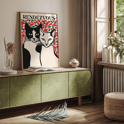 Rendevouz Cats Art Print