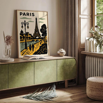 Paris France Poster - Romantic Travel Art Print