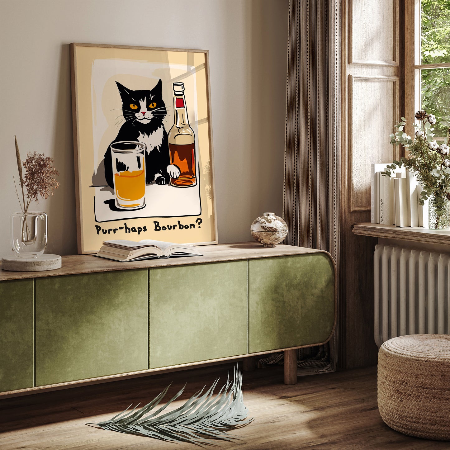 Funny Bourbon Cat Poster