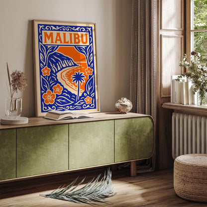 Malibu Travel Tropical Poster